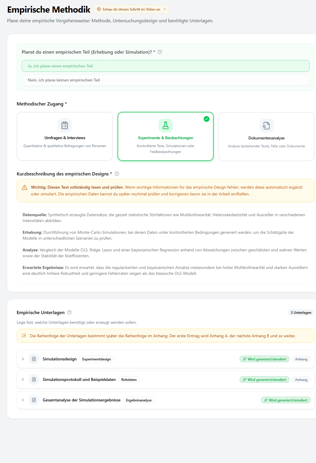 StudyTexter Screenshot: Methodik